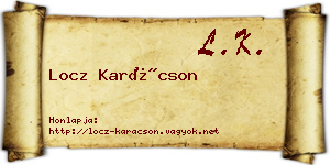 Locz Karácson névjegykártya